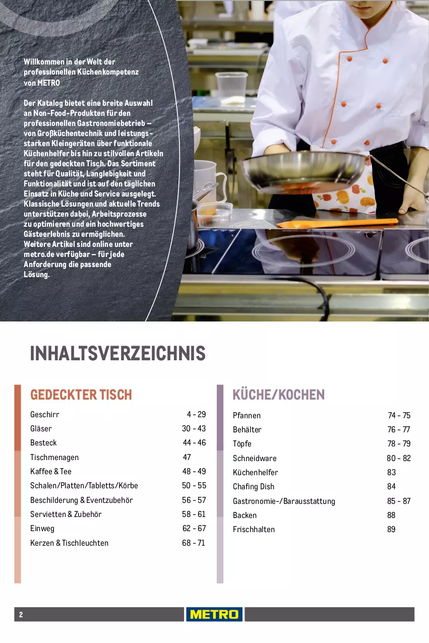 Aktueller Prospekt Metro - Non Food Sortiment - von 01.10.2025 bis 09.06.2026 - strona 2 - produkty: auto, Behälter, besteck, Brei, eis, elle, ente, fritteuse, geschirr, Gläser, Glastür, grill, induktionskochfeld, kaffee, kaffeeautomat, kerze, Kocher, kochfeld, kontaktgrill, küche, Küchen, Küchenhelfer, küchenmaschine, latte, Leuchte, leuchten, Metro, mikrowelle, Mixer, nudel, pfanne, pfannen, pizza, regal, reis, Schal, Schale, Serviette, servietten, Sport, stabmixer, tablet, tablett, tee, Ti, tisch, tischleuchte, tomate, tomaten, Transportwagen, Vakuumierer, vitrine, Waffeleisen