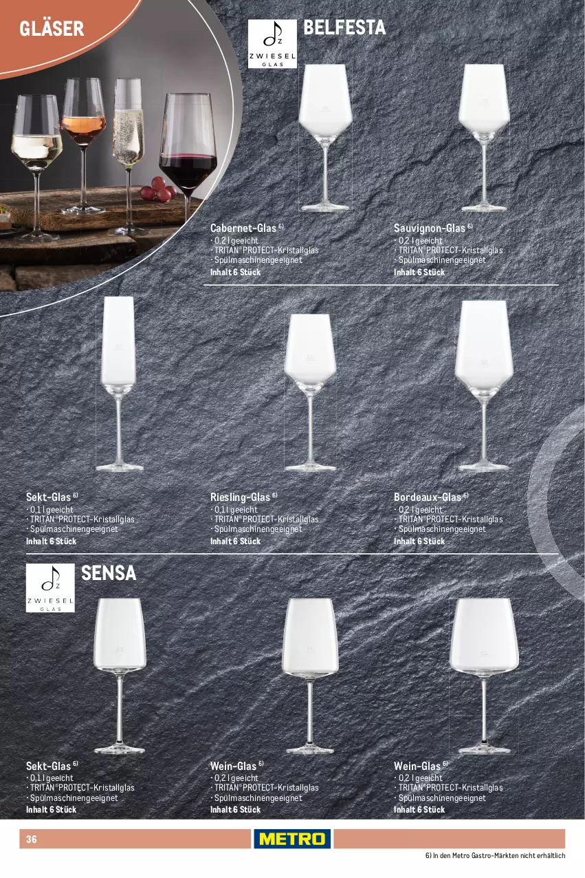Aktueller Prospekt Metro - Non Food Sortiment - von 01.10.2025 bis 09.06.2026 - strona 36 - produkty: ball, cabernet, champagne, champagner, Gläser, grappa, LG, Metro, metro gastro, riesling, rotwein, sauvignon, sekt, spülmaschinen, Ti, wein, Weißwein, Weißweinglas