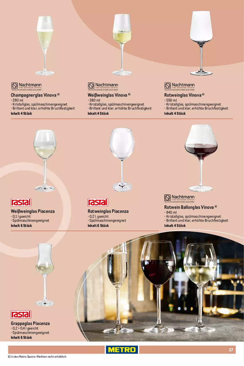 Aktueller Prospekt Metro - Non Food Sortiment - von 01.10.2025 bis 09.06.2026 - strona 37 - produkty: ball, cabernet, champagne, champagner, Gläser, grappa, LG, Metro, metro gastro, riesling, rotwein, sauvignon, sekt, spülmaschinen, Ti, wein, Weißwein, Weißweinglas