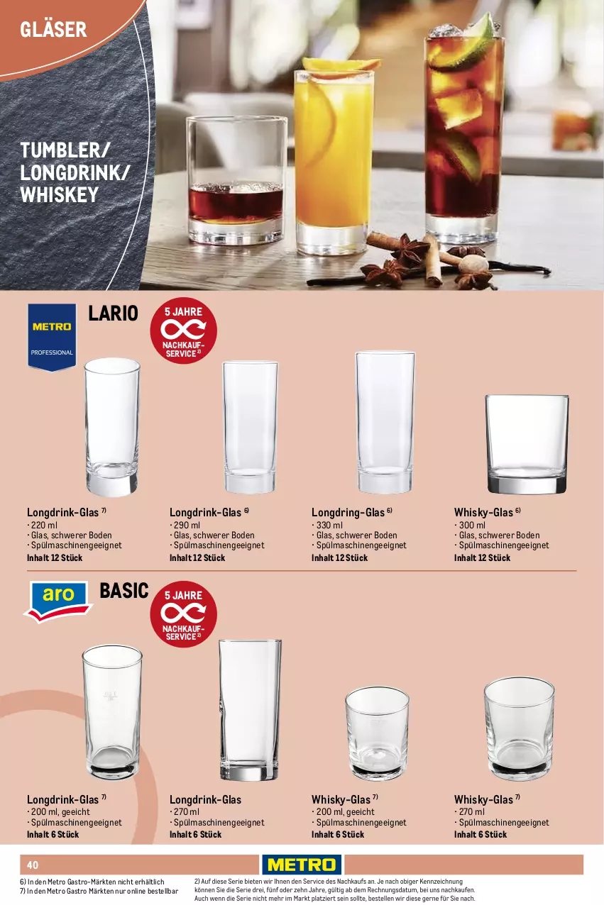 Aktueller Prospekt Metro - Non Food Sortiment - von 01.10.2025 bis 09.06.2026 - strona 40 - produkty: drink, Gläser, Metro, metro gastro, ring, spülmaschinen, trinkglas, whiskey, whisky