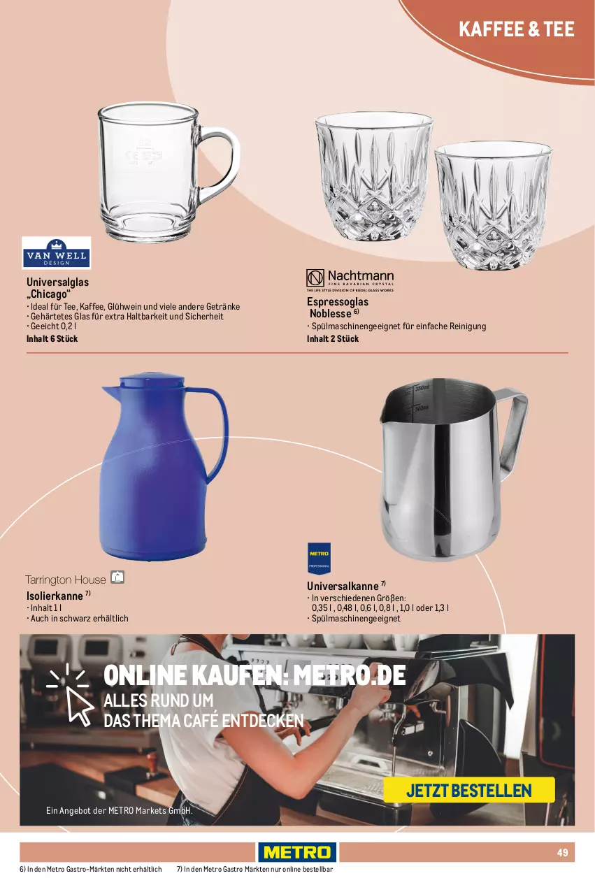 Aktueller Prospekt Metro - Non Food Sortiment - von 01.10.2025 bis 09.06.2026 - strona 49 - produkty: ACC, angebot, Cap, cappuccino, chia, cin, decke, edelstahl, elle, espresso, getränk, getränke, getränkespender, Gläser, Glühwein, isolierkanne, kaffee, latte, latte macchiato, LG, mac, macchiato, Metro, metro gastro, mikrowelle, Reinigung, spülmaschinen, tasse, tee, wein