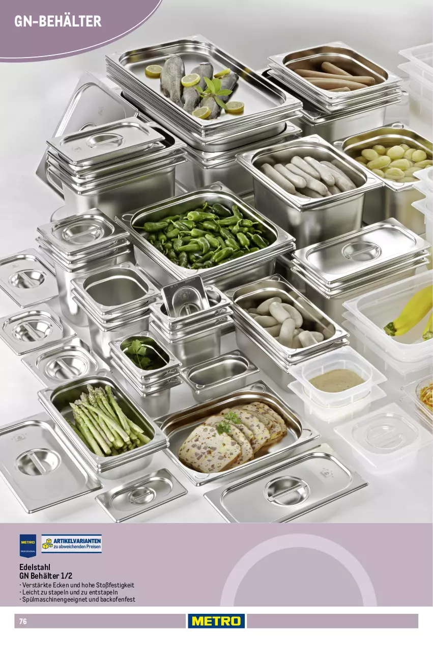 Aktueller Prospekt Metro - Non Food Sortiment - von 01.10.2025 bis 09.06.2026 - strona 76 - produkty: backofen, Behälter, Bona, edelstahl, elle, lebensmittel, mikrowelle, Ofen, spülmaschinen, Ti