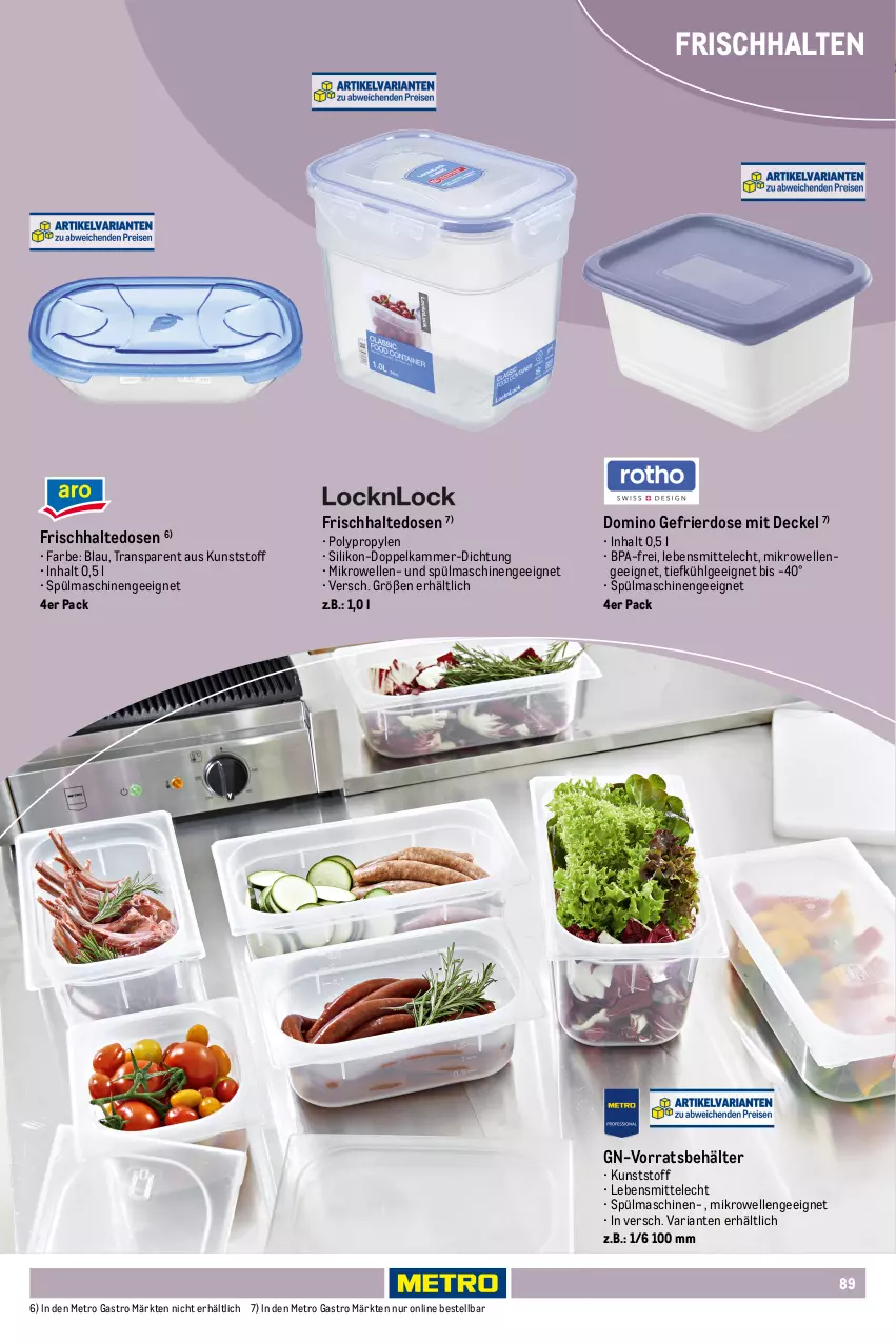 Aktueller Prospekt Metro - Non Food Sortiment - von 01.10.2025 bis 09.06.2026 - strona 89 - produkty: Backform, Backmatte, Behälter, decke, Deckel, eier, elle, frischhaltedosen, gefrierfach, Kugel, lebensmittel, LG, Metro, metro gastro, mikrowelle, Ria, rwe, spülmaschinen, Teigschaber, Ti