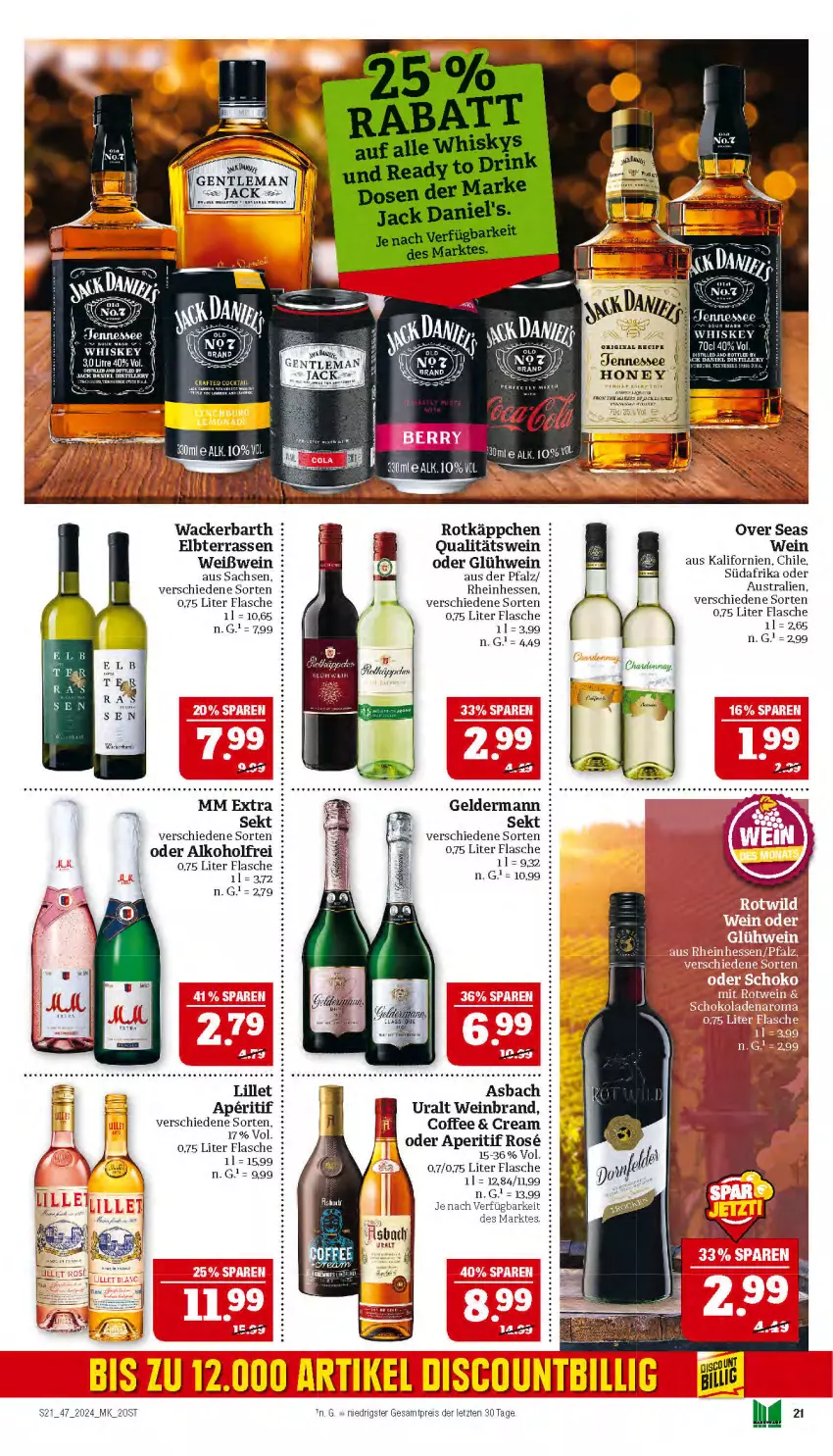 Aktueller Prospekt Marktkauf - Prospekt - von 17.11 bis 23.11.2024 - strona 21 - produkty: alkohol, aperitif, aust, eis, flasche, geldermann, Glühwein, lillet, mm extra, qualitätswein, reis, rotkäppchen, sac, sekt, Ti, wein, weinbrand, Weißwein, ZTE