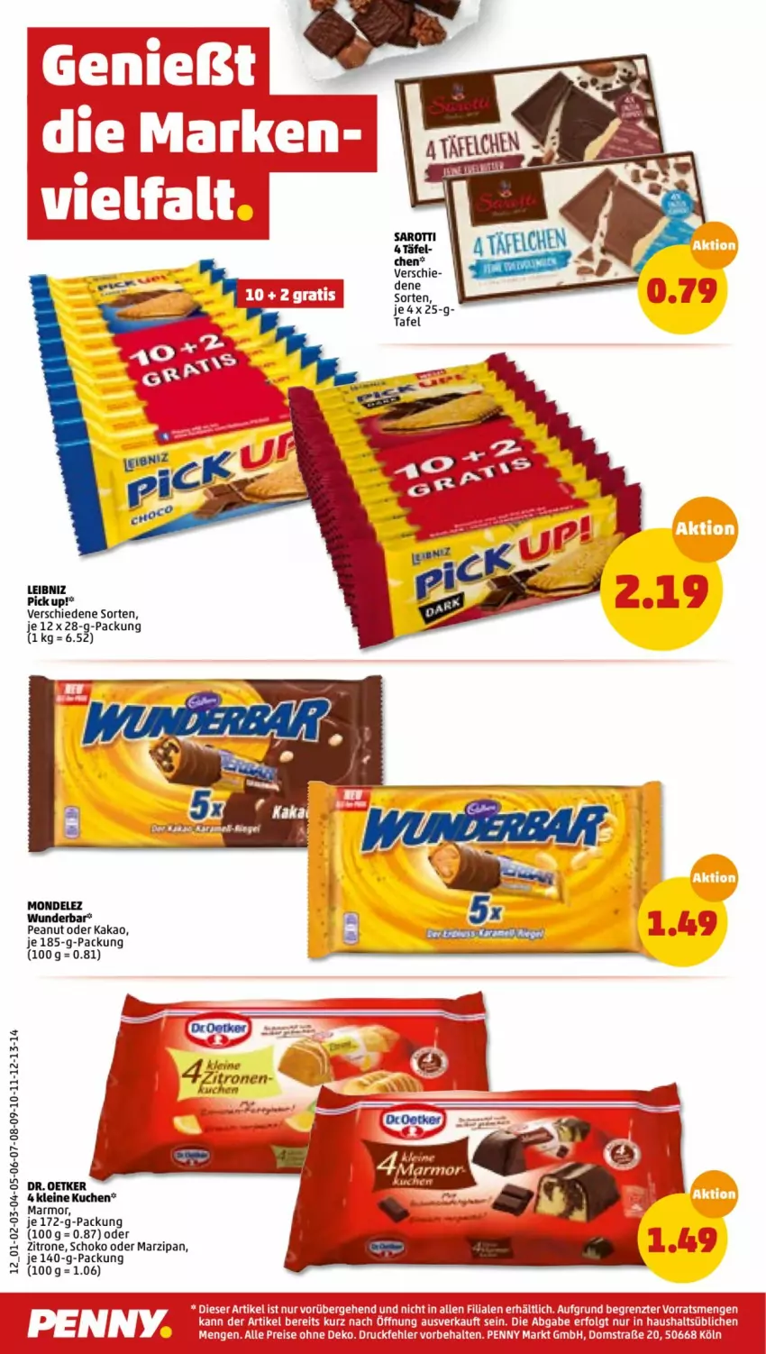 Aktueller Prospekt Penny - Prospekte - von 24.01 bis 29.01.2022 - strona 12 - produkty: Dr. Oetker, eis, kakao, kuchen, leibniz, leine, LG, marzipan, mondelez, Pick Up!, reis, schoko, Ti, zitrone, ZTE