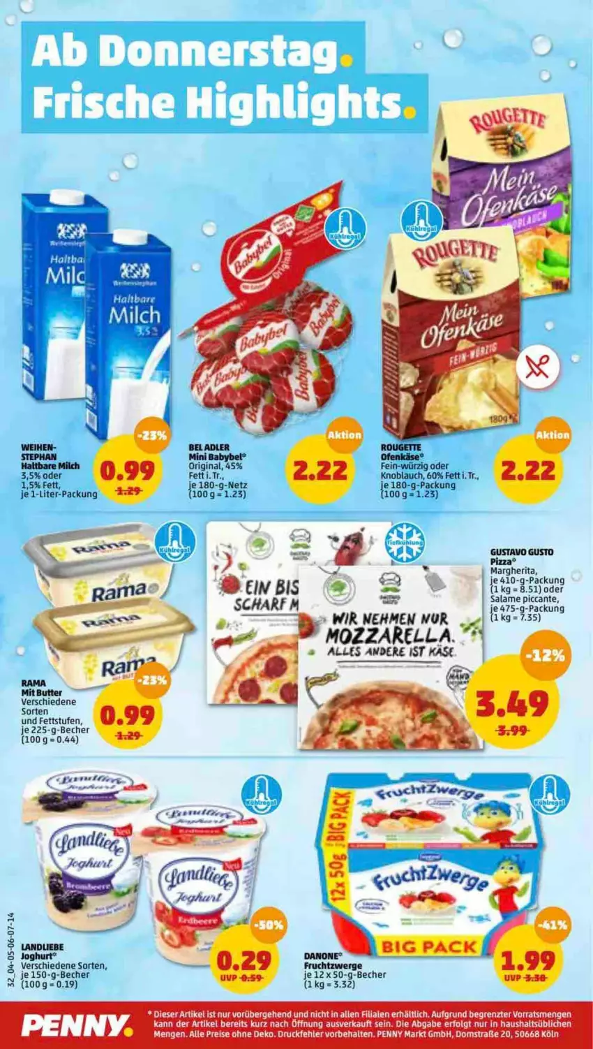 Aktueller Prospekt Penny - Prospekte - von 24.01 bis 29.01.2022 - strona 32 - produkty: babybel, Becher, butter, eis, frucht, fruchtzwerge, gin, haltbare milch, Käse, knoblauch, landliebe, LG, milch, mini babybel, mozzarella, Ofen, Ofenkäse, rama, reis, rel, Ti, ZTE