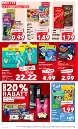 Gazetka promocyjna Kaufland - Prospekt - Gazetka - ważna od 19.06 do 19.06.2024 - strona 4 - produkty: Alwa, Always, angebot, ball, beutel, binden, chips, choclait chips, choco crossies, crossies, Damenbinden, eis, felix, haribo, katzennahrung, lindor, lindt, linsen, nestlé, pampers, Pants, riegel, schoko, schokolade, Schokolinsen, sensations, Ti, windeln, windeln oder pants, ZTE