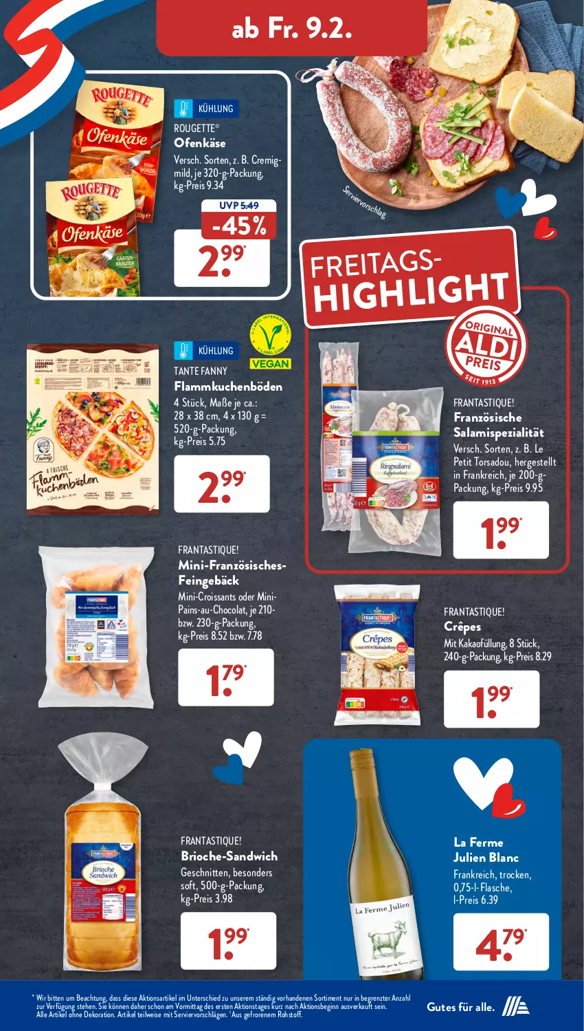 Aktueller Prospekt AldiSud - NÄCHSTE WOCHE - von 05.02 bis 10.02.2024 - strona 29 - produkty: alle artikel ohne dekoration, asti, cola, Croissant, croissants, dekoration, eis, flammkuchen, flasche, gin, kakao, Käse, kuchen, lamm, Ofen, Ofenkäse, reis, rouge, rougette, salami, sandwich, schnitten, Spezi, tante fanny, Ti, ZTE