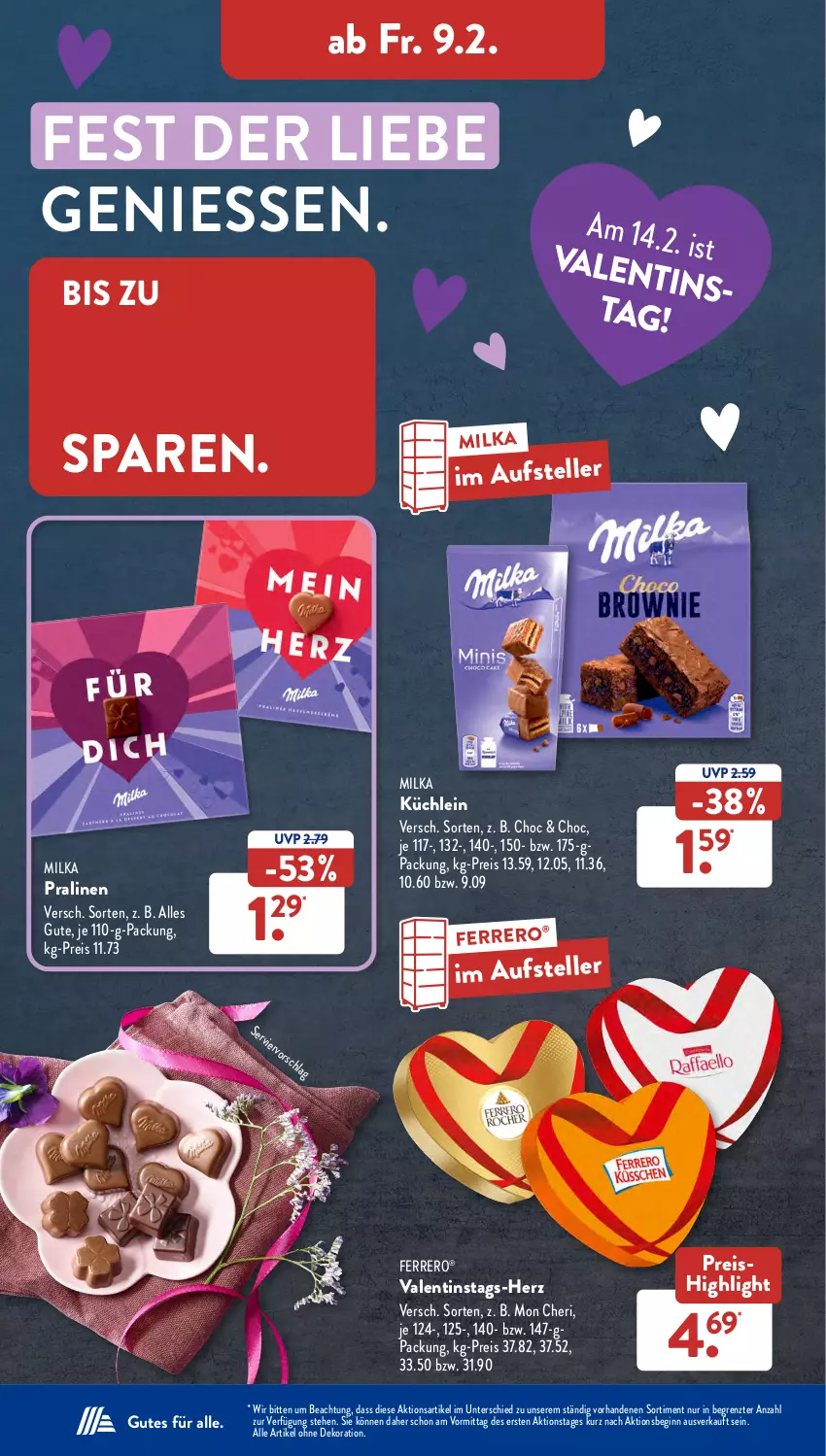 Aktueller Prospekt AldiSud - NÄCHSTE WOCHE - von 05.02 bis 10.02.2024 - strona 30 - produkty: alle artikel ohne dekoration, dekoration, eis, elle, ferrero, gin, milka, pralinen, reis, teller, Ti, ZTE