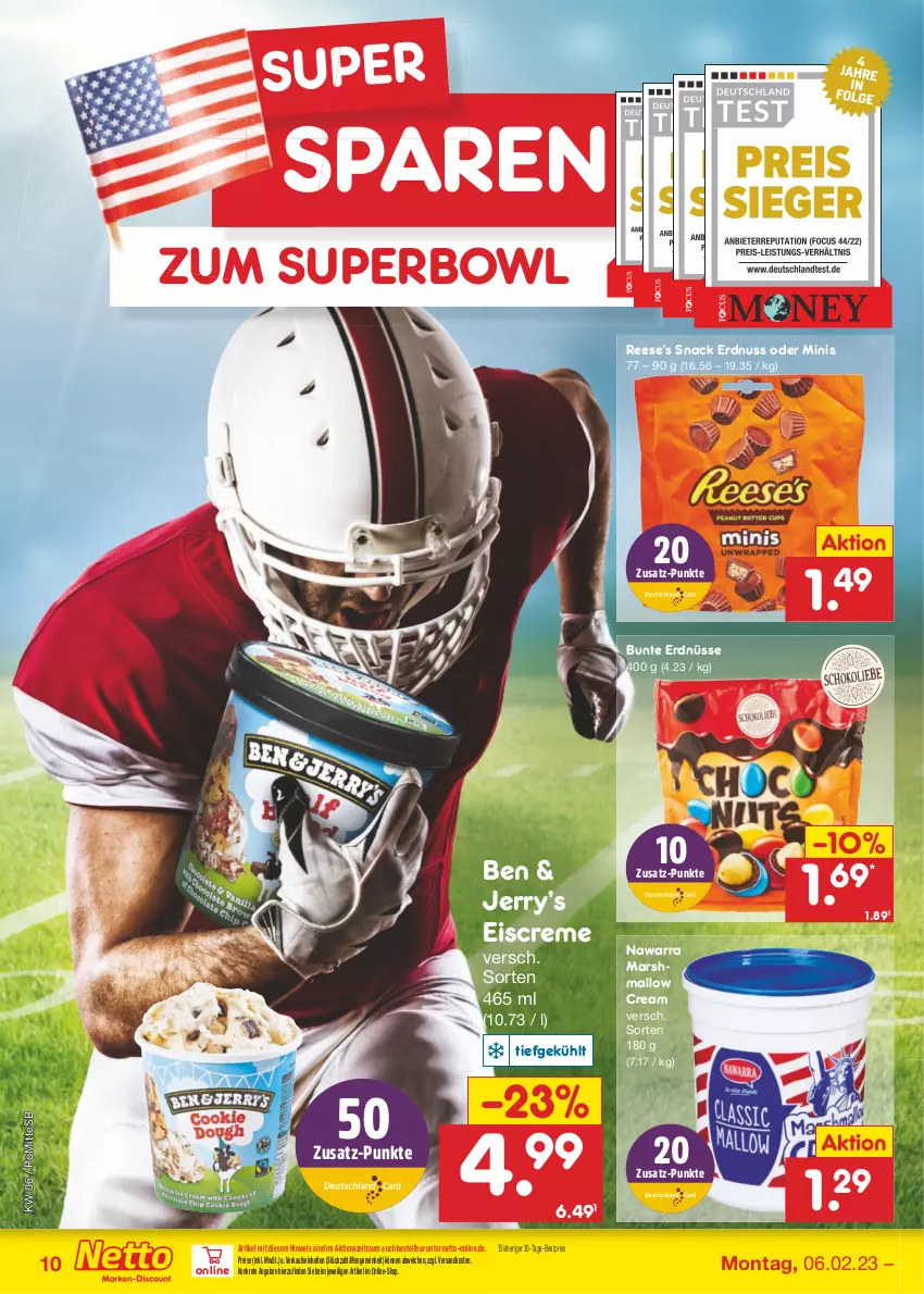 Aktueller Prospekt Netto Marken-Discount - Filial-Angebote - von 06.02 bis 11.02.2023 - strona 10 - produkty: bestpreis, creme, eis, eiscreme, erdnuss, erdnüsse, mars, ndk, nuss, reis, snack, Ti