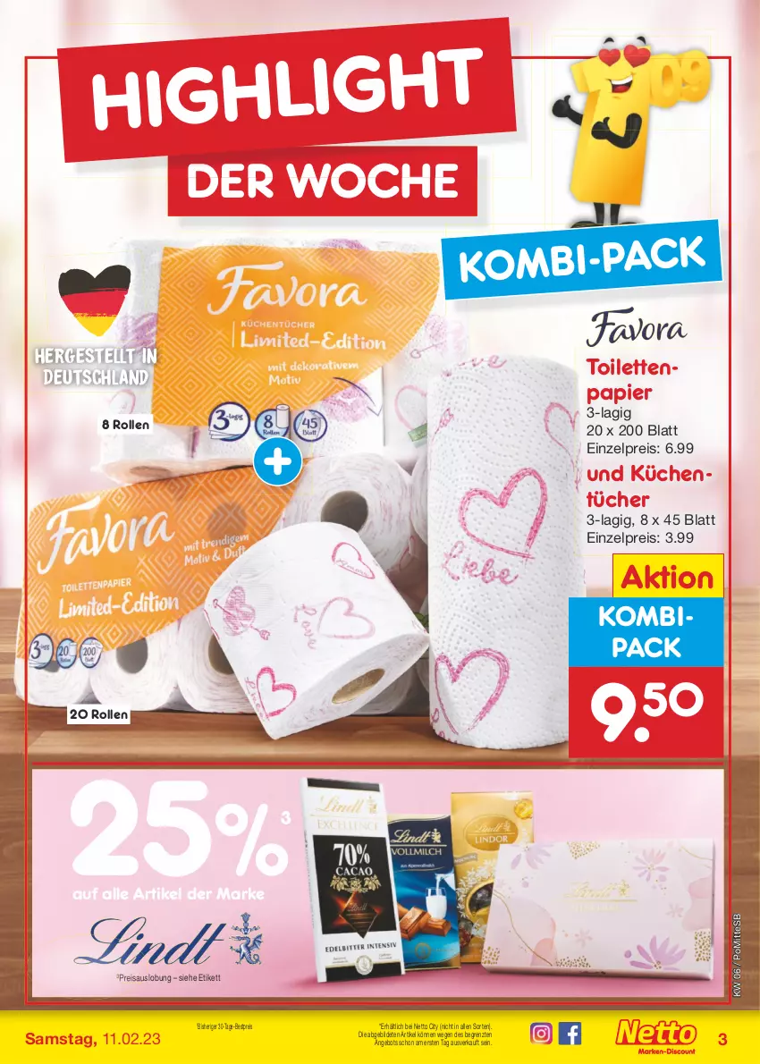 Aktueller Prospekt Netto Marken-Discount - Filial-Angebote - von 06.02 bis 11.02.2023 - strona 3 - produkty: angebot, bestpreis, eis, küche, Küchen, küchentücher, papier, reis, Ti, toilettenpapier, tücher, ZTE