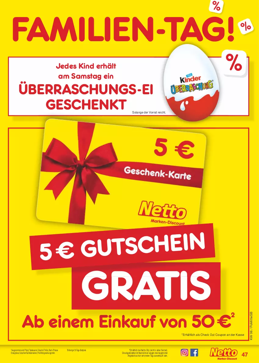 Aktueller Prospekt Netto Marken-Discount - Filial-Angebote - von 06.02 bis 11.02.2023 - strona 47 - produkty: angebot, bestpreis, buch, coupon, eduscho, eis, guthabenkarte, gutschein, milch, reis, Tchibo, Ti, ZTE