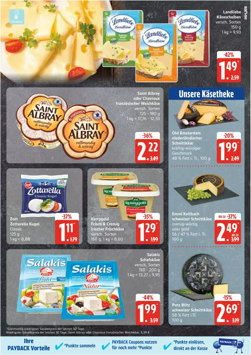 Aktueller Prospekt Edeka - Prospekte - von 10.03 bis 15.03.2025 - strona 11 - produkty: albray, chavroux, coupon, coupons, eis, französischer weichkäse, Käse, käsescheiben, landkäse, landliebe, LG, ndk, payback, reis, saint albray, Ti, weichkäse, ZTE