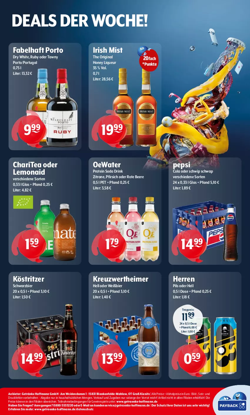 Aktueller Prospekt Getraenke Hoffmann - Prospekte - von 18.11 bis 23.11.2024 - strona 8 - produkty: abholpreise, beere, bier, cola, drink, eimer, eis, getränk, getränke, gewinnspiel, gin, köstritzer, liqueur, pepsi, Pepsi Cola, pfirsich, pils, reis, Schwip Schwap, Soda, Spiele, Tawny Port, Ti, zitrone