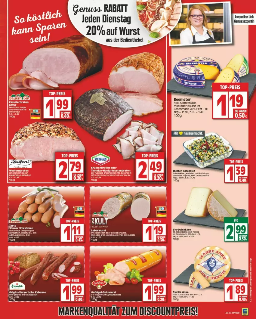 Aktueller Prospekt Edeka - Prospekte - von 15.01 bis 20.01.2024 - strona 7 - produkty: bio, eis, Käse, Kette, mac, reis, wurst