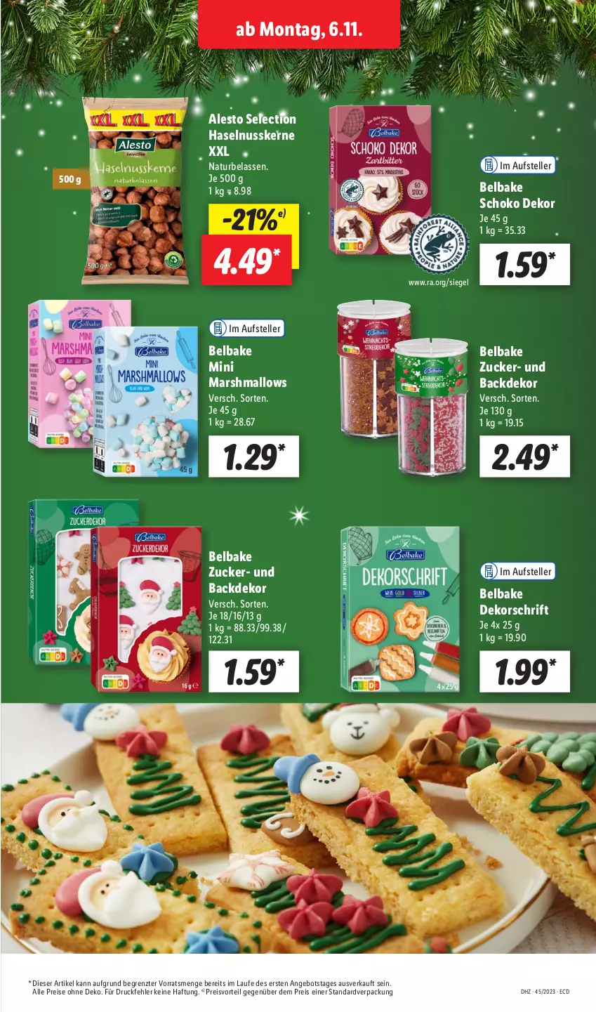 Aktueller Prospekt Lidl - Aktionsprospekt - von 06.11 bis 11.11.2023 - strona 17 - produkty: alesto, angebot, Backdekor, eis, elle, haselnuss, mars, natur, nuss, preisvorteil, reis, schoko, teller, Ti, ZTE, zucker