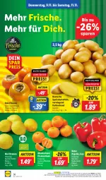 Gazetka promocyjna Lidl - Aktionsprospekt - Gazetka - ważna od 11.11 do 11.11.2023 - strona 44 - produkty: angebot, bio, clementinen, coupon, eis, Kaki, kartoffel, kartoffeln, mandarine, mandarinen, ndk, paprika, reis, Schal, Schale, speisekartoffeln, Ti, zitrone, zitronen