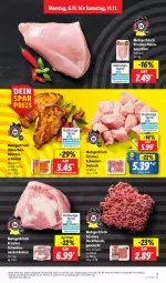 Gazetka promocyjna Lidl - Aktionsprospekt - Gazetka - ważna od 11.11 do 11.11.2023 - strona 5 - produkty: aktionspreis, angebot, braten, brustfilet, coupon, eis, filet, fleisch, gulasch, hackfleisch, pute, reis, rind, schnitzel, schwein, schwein und rind, schweine, Ti, vom schwein und rind, wein, weine, ZTE