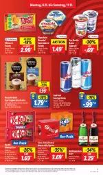 Gazetka promocyjna Lidl - Aktionsprospekt - Gazetka - ważna od 11.11 do 11.11.2023 - strona 9 - produkty: Alpenhain, angebot, auer, Bau, Bauer, camembert, Cap, cappuccino, cin, coca-cola, cola, coupon, creme, drink, eis, energy drink, fanta, joghur, joghurt, kitkat, latte, lion, Mezzo Mix, Nescafé, nescafé gold, nestlé, obazda, preisvorteil, red bull, reis, rotkäppchen, sekt, sprite, Ti, toast, toasty, ZTE