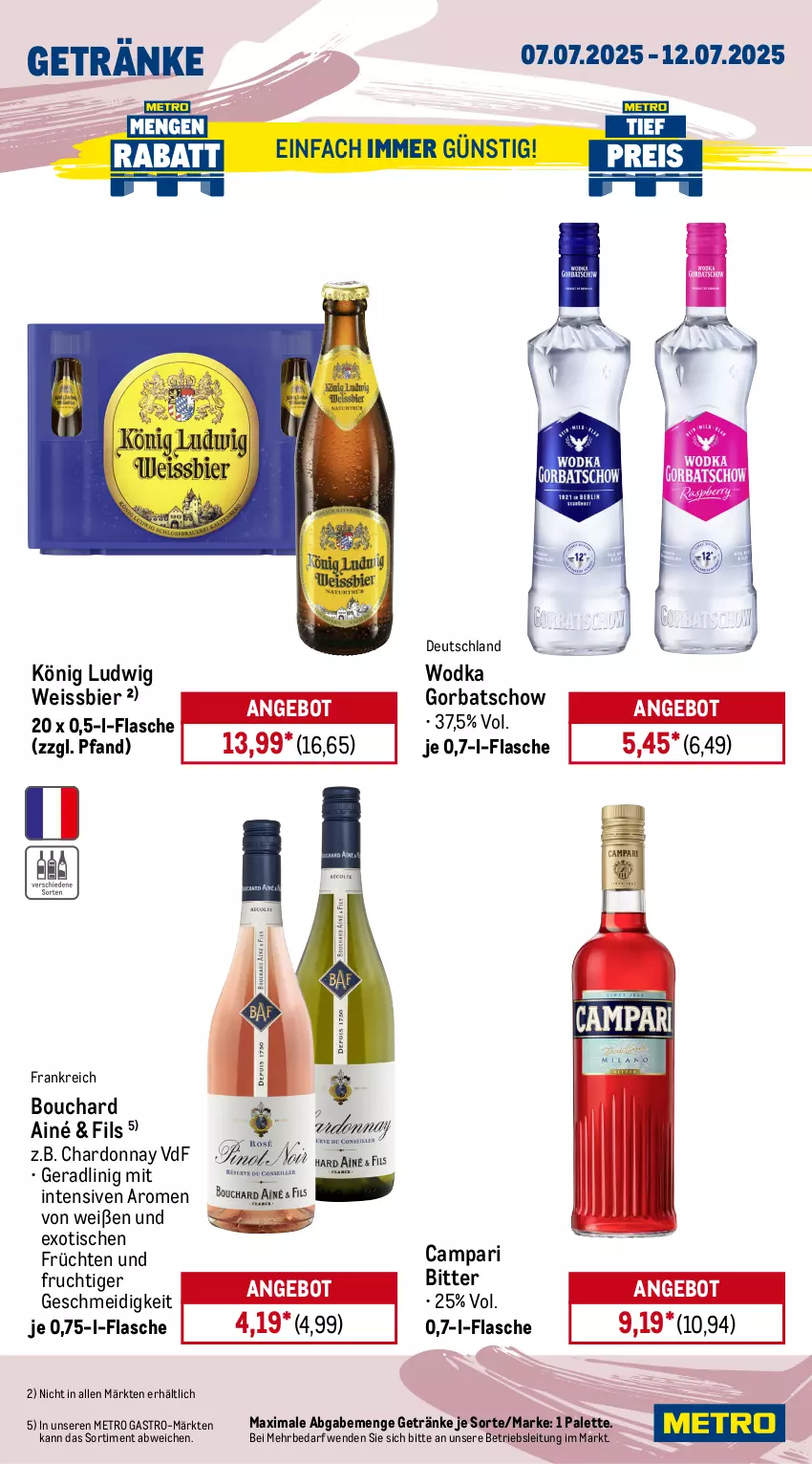 Aktueller Prospekt Metro - Wochen-Angebote Gastro - von 07.07 bis 12.07.2025 - strona 14 - produkty: akku, angebot, bier, campari, chardonnay, dell, Dyson, eis, elle, flasche, frucht, früchte, früchten, getränk, getränke, Gorbatschow, kraft, lenor, mac, messer, Metro, metro gastro, Mode, Palette, persil, reis, staubsauger, teller, Ti, Tiere, tisch, vollwaschmittel, waschmittel, weichspüler, weissbier, wodka