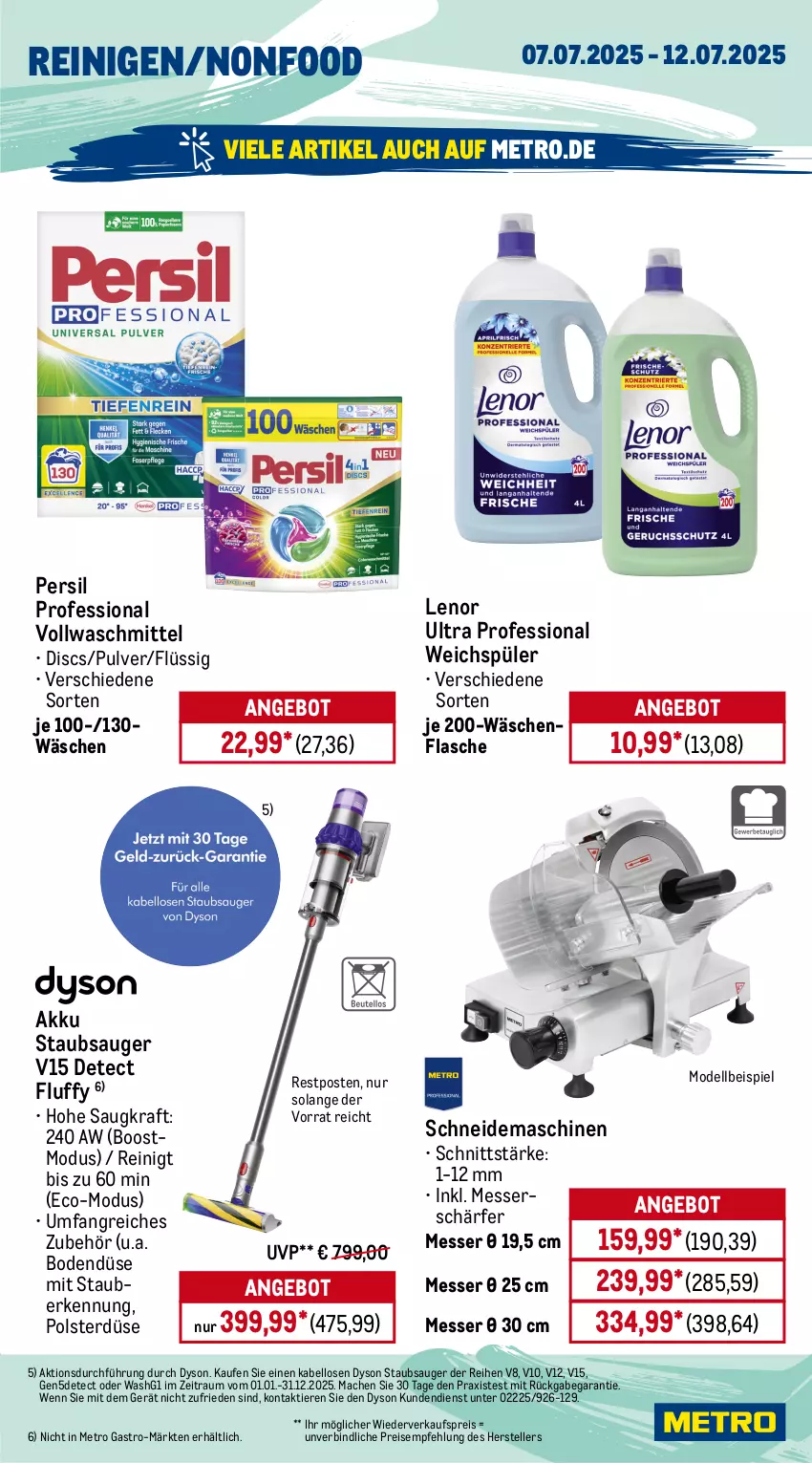 Aktueller Prospekt Metro - Wochen-Angebote Gastro - von 07.07 bis 12.07.2025 - strona 15 - produkty: akku, angebot, bier, campari, chardonnay, dell, Dyson, eis, elle, flasche, frucht, früchte, früchten, getränk, getränke, Gorbatschow, kraft, lenor, mac, messer, Metro, metro gastro, Mode, Palette, persil, reis, staubsauger, teller, Ti, Tiere, tisch, vollwaschmittel, waschmittel, weichspüler, weissbier, wodka