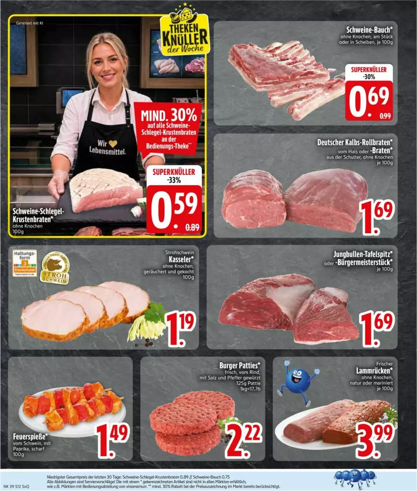 Aktueller Prospekt Edeka - Prospekte - von 21.09 bis 26.09.2026 - strona 14 - produkty: Bau, bio, braten, eis, jungbullen, krustenbraten, lamm, Lammrücken, natur, pute, reis, schwein, schweine, schweine-bauch, tafelspitz, Ti, wein, weine