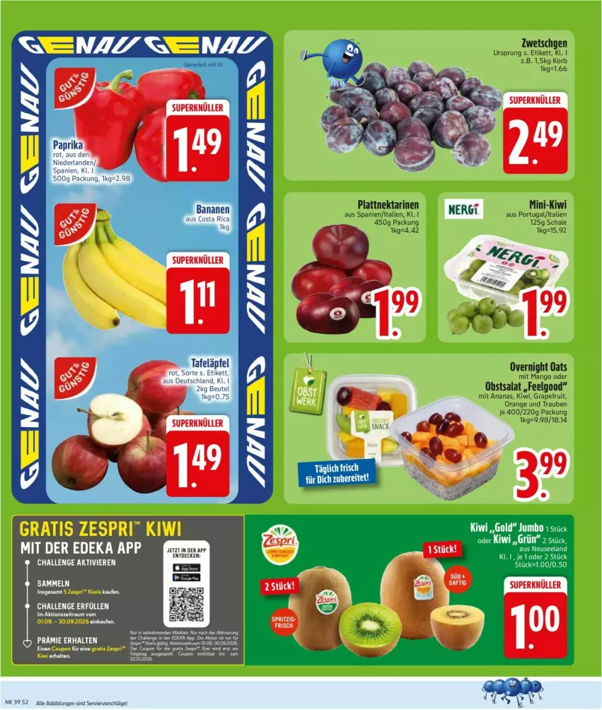 Aktueller Prospekt Edeka - Prospekte - von 21.09 bis 26.09.2026 - strona 4 - produkty: banane, bananen, kiwi, Ti
