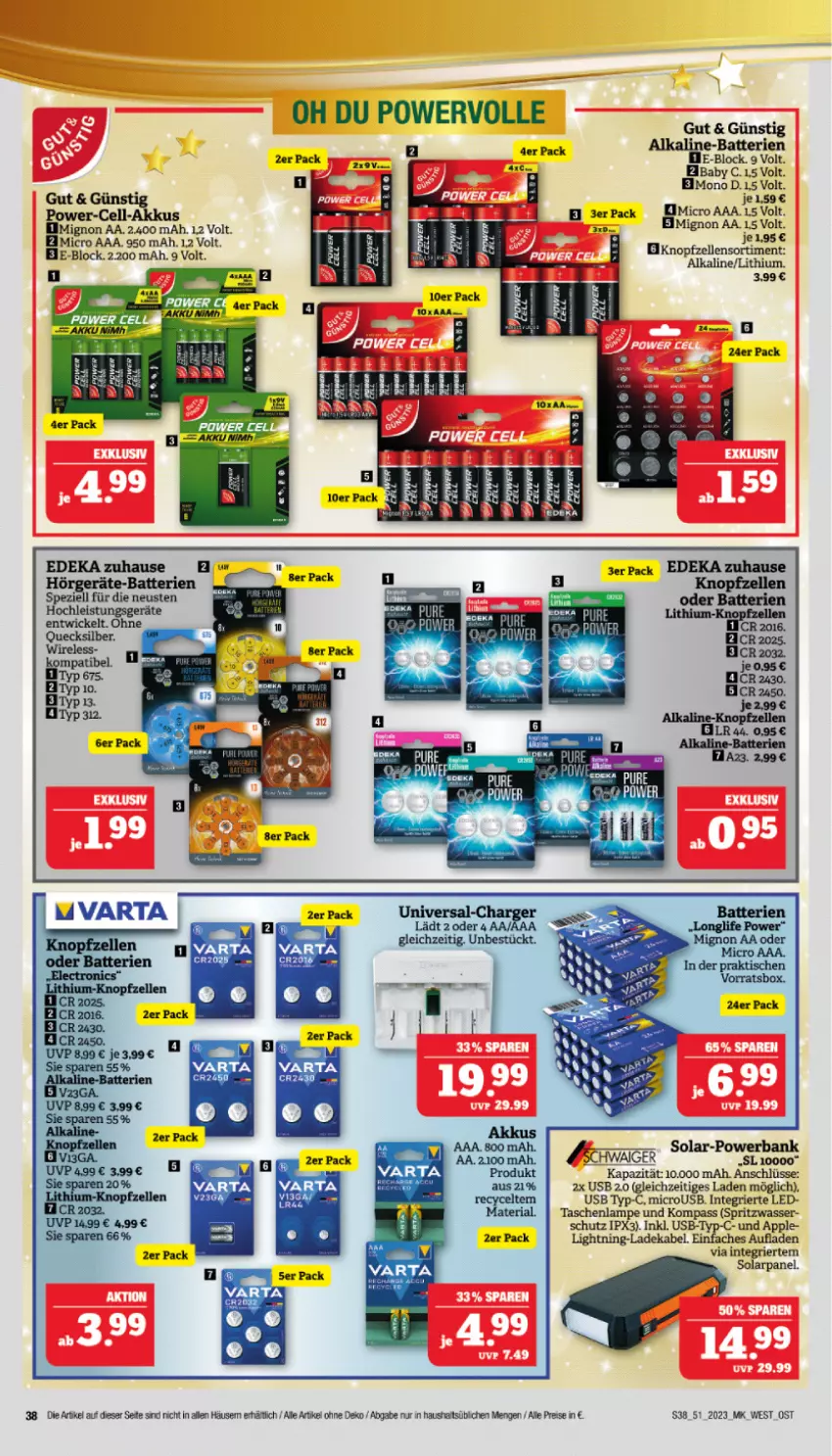 Aktueller Prospekt Marktkauf - Prospekt - von 17.12 bis 23.12.2023 - strona 38 - produkty: akku, Apple, Bank, batterie, batterien, deka, eis, ladekabel, Lampe, reis, rel, Spezi, Tasche, taschen, taschenlampe, Ti, usb, wasser, WICK