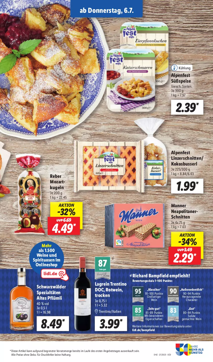 Aktueller Prospekt Lidl - Aktionsprospekt - von 03.07 bis 08.07.2023 - strona 45 - produkty: angebot, eis, kokos, Kugel, mac, Manner, reis, rotwein, schnitten, Spezi, spirituosen, Ti, wein, weine, ZTE