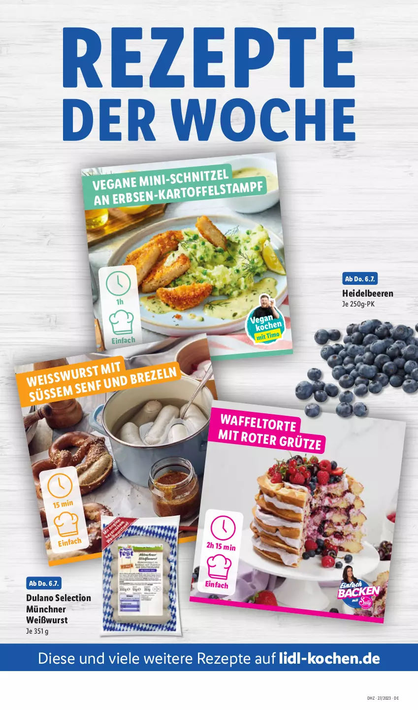 Aktueller Prospekt Lidl - Aktionsprospekt - von 03.07 bis 08.07.2023 - strona 54 - produkty: beere, beeren, dulano, eis, erbsen, heidelbeere, heidelbeeren, rezept, rezepte, senf, Ti, Weißwurst, wurst