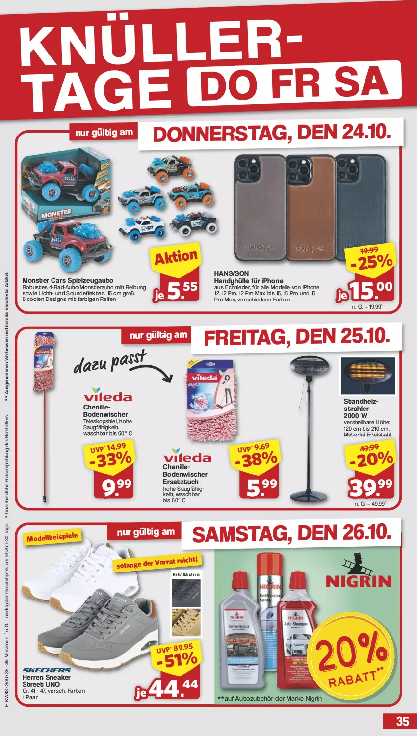 Aktueller Prospekt Famila - Prospekte - von 21.10 bis 26.10.2024 - strona 35 - produkty: auto, Autozubehör, bodenwischer, Cars, dell, edelstahl, eis, elle, Handy, iphone, IPhone 12, Mode, monster, Monstera, Nigrin, reifen, reis, Ria, sneaker, spielzeug, Teleskop, teleskopstiel, teller, Ti, tuc, ZTE