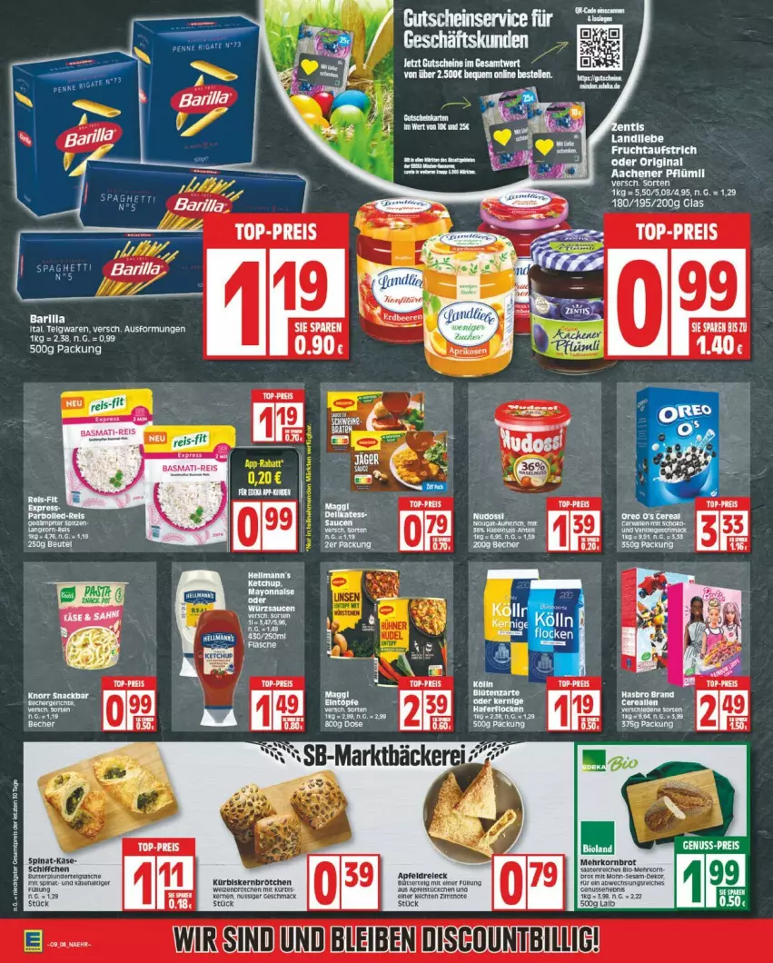 Aktueller Prospekt Edeka - Prospekte - von 26.02 bis 02.03.2024 - strona 8 - produkty: aufstrich, brötchen, discount, eier, eis, ente, frucht, fruchtaufstrich, gin, mac, nuss, reis, rel, tee, top-preis