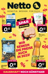 Gazetka promocyjna Netto - Angebote ab Montag - Gazetka - ważna od 15.01 do 15.01.2022 - strona 1 - produkty: apfel, apfelsaft, auer, eis, gsw, joghur, joghurt, kondensmilch, korn, milch, pommes, Pommes Frites, saft, Ti