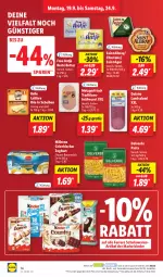 Gazetka promocyjna Lidl - Aktionsprospekt - Gazetka - ważna od 24.09 do 24.09.2022 - strona 14 - produkty: albray, beste butter, Bona, brie, Brühwurst, butter, buttermilch, chavroux, dulano, eis, elle, erde, ferrero, frau antje, Griechischer Joghurt, joghur, joghurt, Kinder, Milbona, milch, ndk, pasta, preisvorteil, reis, Saint Agur, saint albray, salami, Schal, Schale, schoko, Ti, wurst, zitrone