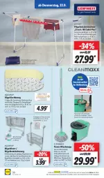 Gazetka promocyjna Lidl - Aktionsprospekt - Gazetka - ważna od 24.09 do 24.09.2022 - strona 30 - produkty: aqua, AquaPur, beutel, cleanmaxx, eimer, eis, flasche, kleid, kleider, korb, lamm, leifheit, mikrofaser, ndk, ring, Schal, Schale, Ti, tisch, Trockner, wäschetrockner, waschmaschine, waschmaschinen, Wischmopp