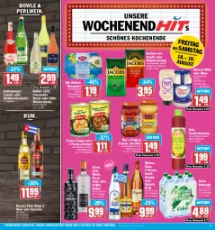 Gazetka promocyjna Hit - Prospekte - Gazetka - ważna od 19.08 do 19.08.2023 - strona 15 - produkty: asbach uralt, Becher, bowle, burger, cocktail, cocktails, deli reform, eintopf, eis, elle, erasco, flasche, frucht, gewürz, gewürzketchup, gin, Havana Club, Hela, jacobs, käfer, katlenburger, ketchup, lack, limo, margarine, Meister, meisterröstung, Metaxa, miracel, miracel whip, natur, orange, ouzo, reis, rel, rum, sauce, saucen, Sprizz, suppe, Three Sixty, Ti, topf, vodka, volvic, waldmeister, wein, Yo, ZTE