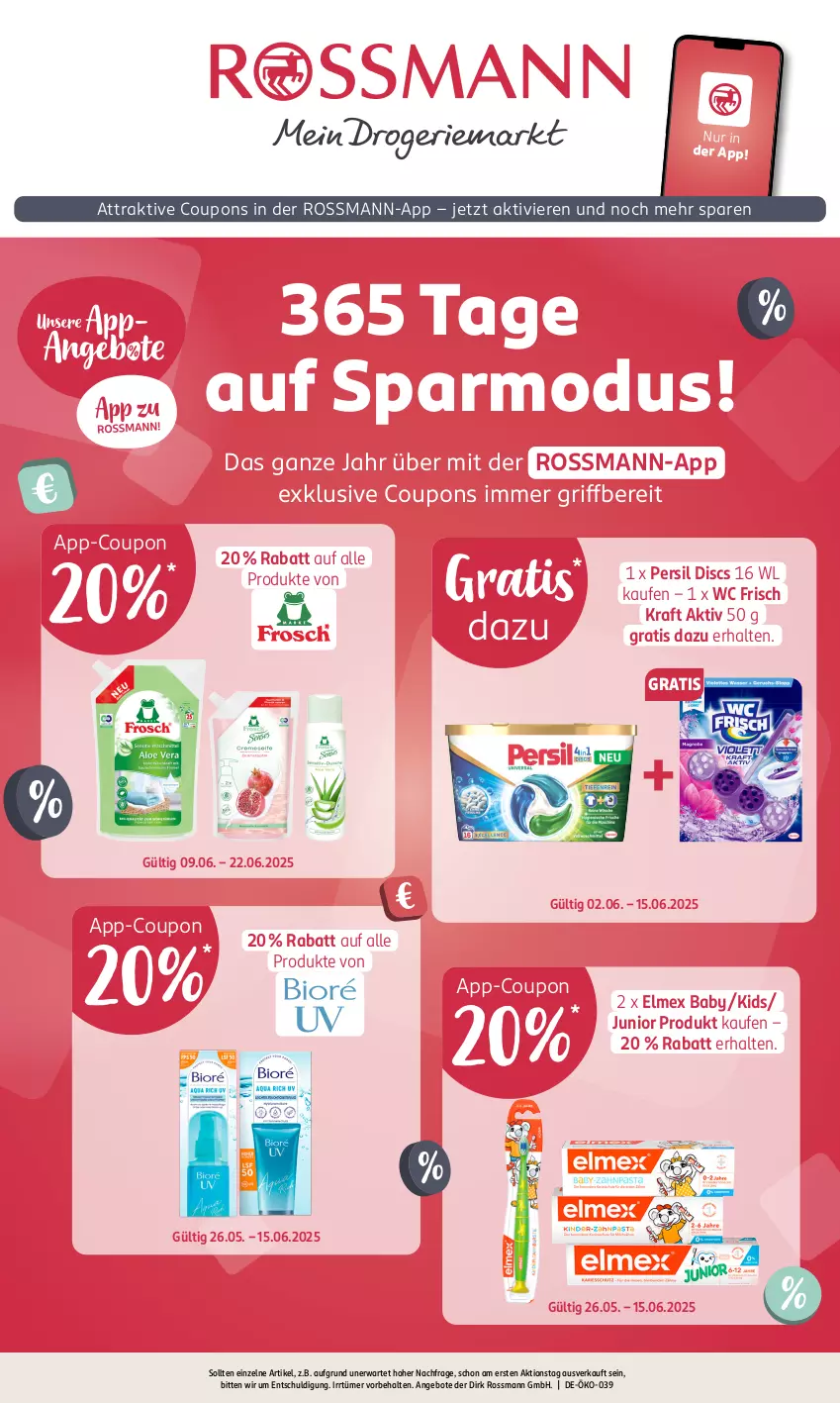 Aktueller Prospekt Rossmann - Prospekte - von 09.06 bis 22.06.2025 - strona 1 - produkty: angebot, angebote, coupon, coupons, elmex, kraft, persil, Ti, wc frisch, WC Frisch Kraft Aktiv