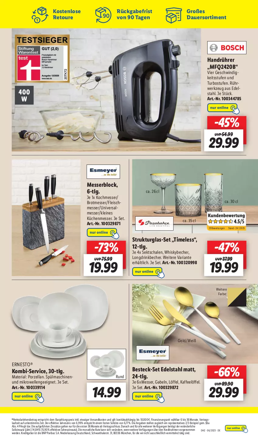 Aktueller Prospekt Lidl - Wochen-Highlights im Onlineshop - von 06.02 bis 12.02.2023 - strona 7 - produkty: auer, Becher, besteck, besteck-set, brot, drink, edelstahl, eis, elle, erde, ernesto, fleisch, gabel, kaffee, küche, Küchen, leine, LG, Löffel, messer, messerblock, mikrowelle, ndk, reis, Ria, rwe, Schal, Schale, sekt, spülmaschinen, Ti, werkzeug, whisky, Whiskybecher