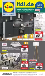 Gazetka promocyjna Lidl - Wochen-Highlights im Onlineshop - Gazetka - ważna od 12.02 do 12.02.2023 - strona 1 - produkty: abzugshaube, angebot, angebote, backofen, Bau, braun, decke, deckenleuchte, dunstabzug, dunstabzugshaube, einbauherd, einbauherd-set, einbaukühlschrank, eis, elle, hochglanz, Holz, küche, Küchen, Küchenzeile, kühlschrank, lack, led-deckenleuchte, Leuchte, leuchtmittel, ndk, Ofen, reis, rel, Ria, rum, Schal, Schale, Schrank, schwingstuhl, Spektrum, stehleuchte, stuhl, telefon, Ti, uhr