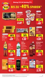 Gazetka promocyjna Lidl - Aktionsprospekt - Gazetka - ważna od 17.09 do 17.09.2022 - strona 9 - produkty: 7UP, Abtei, Alwa, angebot, bahlsen, comtess, eduscho, eis, elle, filterkaffee, ice tea, joghur, joghurt, kaffee, keks, kölln, leibniz, lipton, lipton ice tea, magnesium, magnesium 400, mineralwasser, monster, Monster Energy, mövenpick, mövenpick eis, müsli, natur, natürliches mineralwasser, pepsi, preisvorteil, reis, rel, sahne, Sahnejoghurt, Schwip Schwap, teller, Ti, volvic, wasser, zott, ZTE