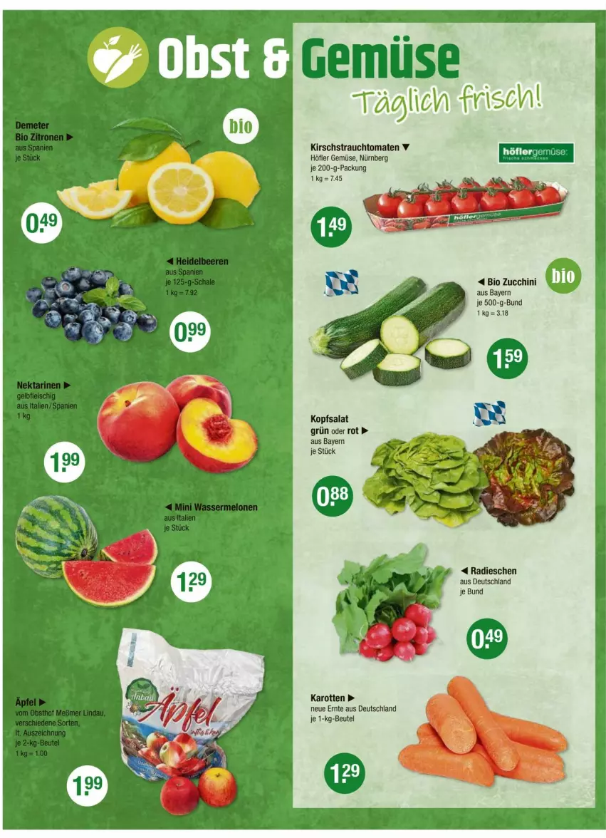 Aktueller Prospekt Vmarkt - Prospekte - von 04.07 bis 10.07.2024 - strona 4 - produkty: beutel, bio, karotten, kirsch, kopfsalat, radieschen, Rauch, salat, strauchtomaten, tomate, tomaten, zucchini