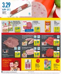 Gazetka promocyjna Diska - Prospekte - Gazetka - ważna od 28.01 do 28.01.2023 - strona 4 - produkty: bacon, brot, brustfilet, eis, ferdi fuchs, filet, fleisch, fleischwurst, gin, hackfleisch, hähnchenbrust, hähnchenbrustfilet, jagdwurst, kasseler, minutensteaks, pute, putenschnitzel, reis, rind, rinder, rügenwalder, rügenwalder mühle, salami, schinken, schinken spicker, schnitzel, steak, steaks, Ti, tiefpreis, tulip, wurst, ZTE