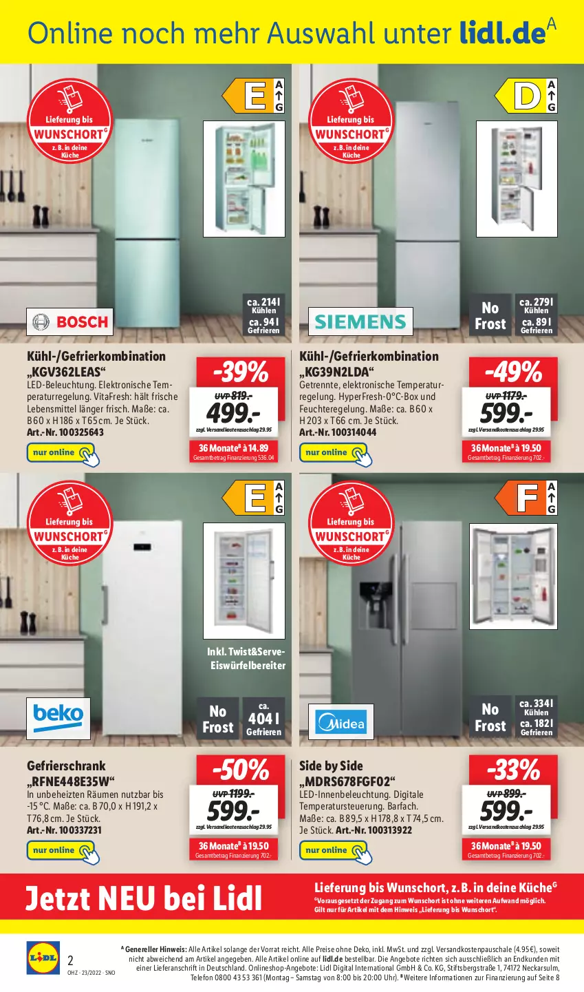 Aktueller Prospekt Lidl - Aktionsprospekt - von 07.06 bis 11.06.2022 - strona 48 - produkty: angebot, angebote, beleuchtung, eis, eiswürfel, eiswürfelbereiter, Elektro, elle, gefrierkombination, gefrierschrank, küche, lebensmittel, led-beleuchtung, ndk, reis, rel, Schal, Schale, Schrank, telefon, Ti, uhr, vita, vitafresh, würfel, ZTE