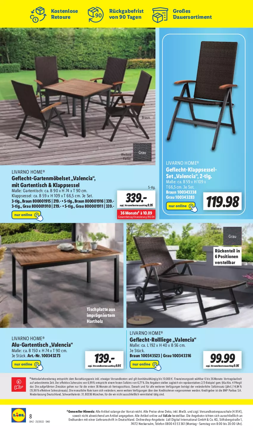 Aktueller Prospekt Lidl - Aktionsprospekt - von 07.06 bis 11.06.2022 - strona 54 - produkty: angebot, angebote, auer, braun, eis, elle, ente, erde, Garten, gartenmöbel, gartentisch, Holz, HP, klappsessel, latte, LG, Liege, möbel, ndk, reis, rel, Schal, Schale, sessel, telefon, Ti, tisch, tischplatte, uhr