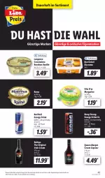 Gazetka promocyjna Lidl - Aktionsprospekt - Gazetka - ważna od 11.06 do 11.06.2022 - strona 45 - produkty: angebot, auer, baileys, Bon Gelati, bourbon, bourbon vanille, creme, cremissimo, drink, eis, eiscreme, energy drink, gin, irish cream, langnese, langnese cremissimo, liqueur, margarine, rama, red bull, reis, sim, Ti, vanille, vita, ZTE