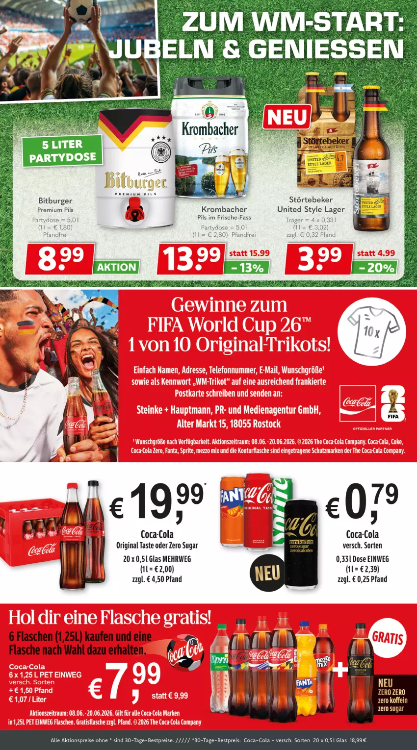 Aktueller Prospekt Getraenkeland - von 07.06 bis 19.06.2026 - strona 4 - produkty: aktionspreis, Bau, bestpreis, bestpreise, coca-cola, cola, eis, flasche, gin, krombache, krombacher, pils, premium pils, reis, rwe, Ti