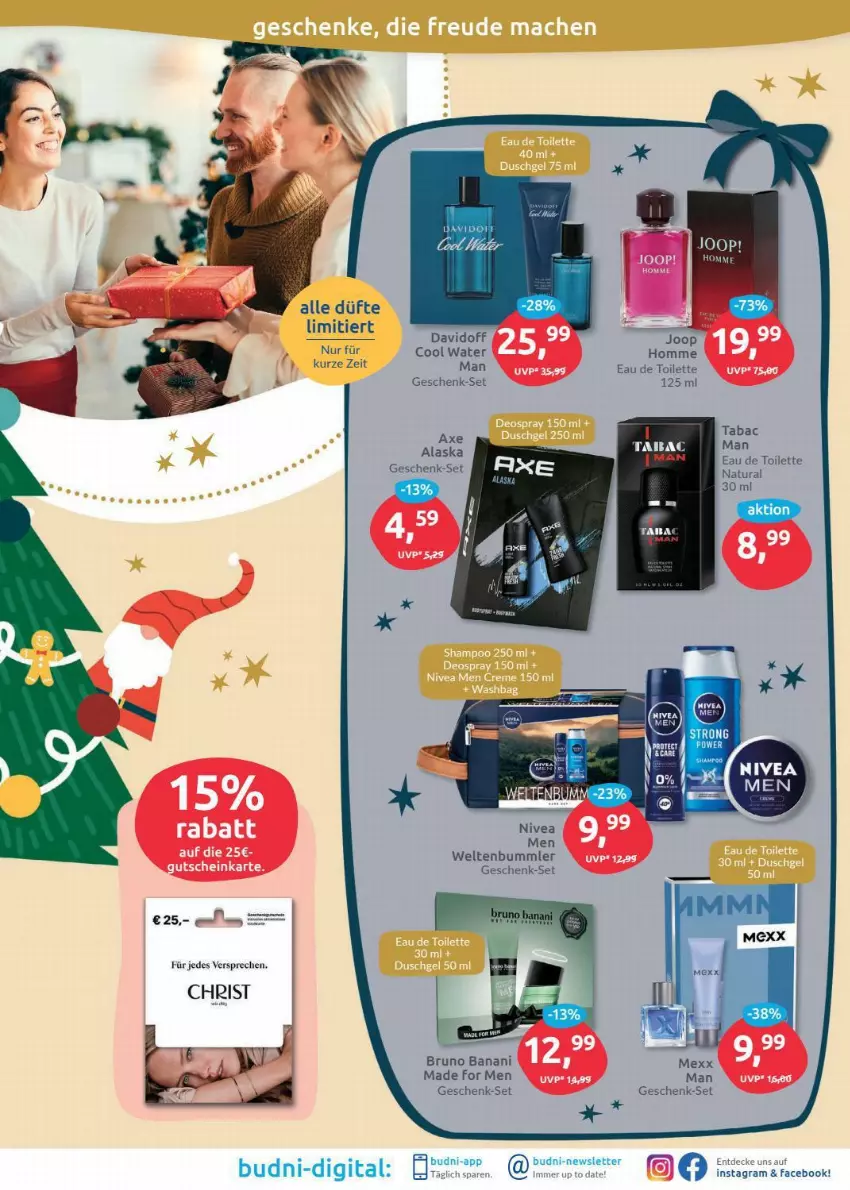 Aktueller Prospekt Budni - Prospekte - von 20.12 bis 24.12.2021 - strona 5 - produkty: bruno banani, davidoff, decke, eau de toilette, Mexx, tee, Ti