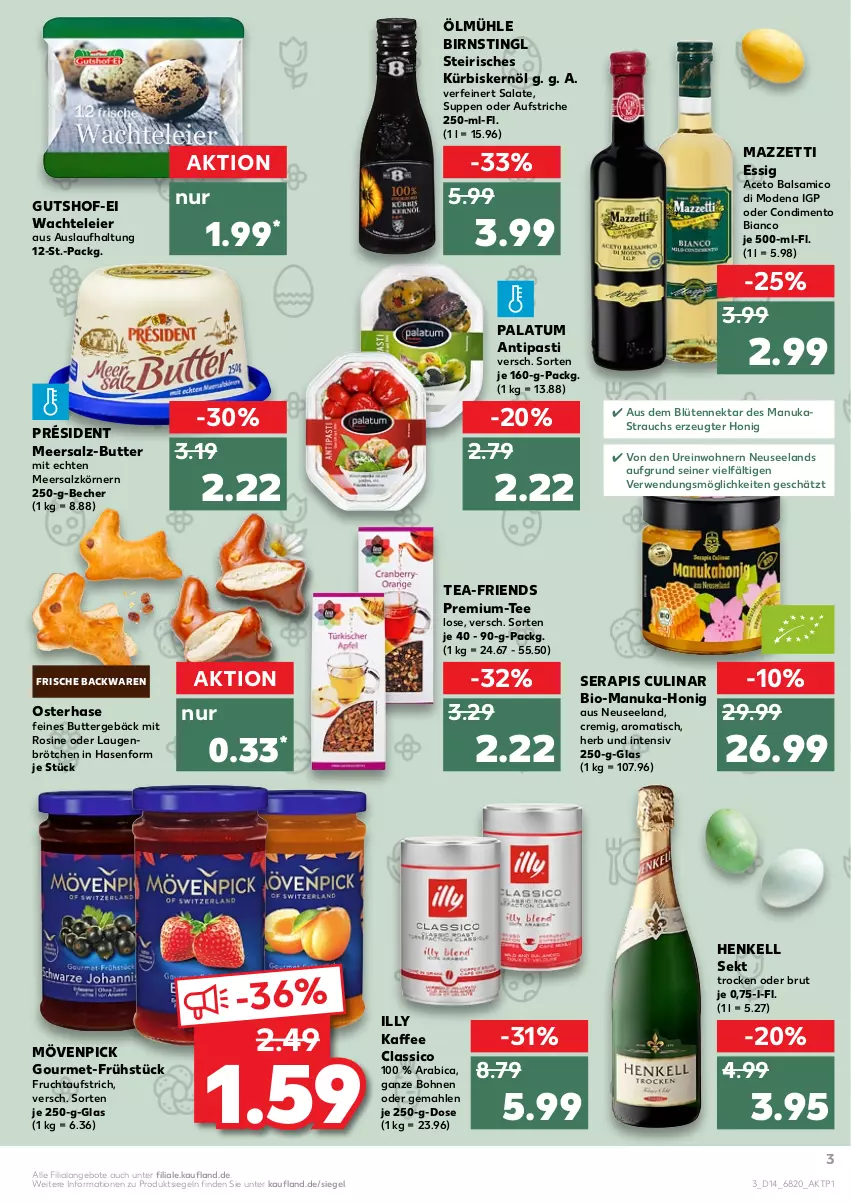 Aktueller Prospekt Kaufland - von 07.04 bis 13.04.2022 - strona 7 - produkty: aceto, aceto balsamico, angebot, angebote, antipasti, asti, Astra, aufstrich, backwaren, balsam, balsamico, Becher, bio, Blüte, bohne, bohnen, brötchen, brut, butter, classico, condimento, Condimento Bianco, eier, Elan, essig, frische backwaren, frucht, fruchtaufstrich, henkel, henkell, henkell sekt, honig, kaffee, Kürbis, Kürbiskernöl, meersalz, Mode, mövenpick, Nektar, nuk, Rauch, rwe, salat, salate, salz, sekt, senf, suppe, suppen, tee, Ti, tisch