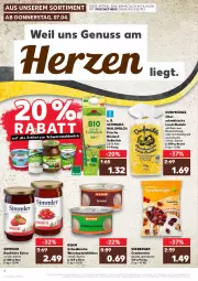 Gazetka promocyjna Kaufland - Gazetka - ważna od 13.04 do 13.04.2022 - strona 12 - produkty: angebot, Berger, beutel, bio, bioland, cranberries, eier, konfitüre, konfitüre extra, LG, milch, nudel, nudeln, nuss, seeberger, sim, Spezi, Ti, vollmilch, wurst, ZTE