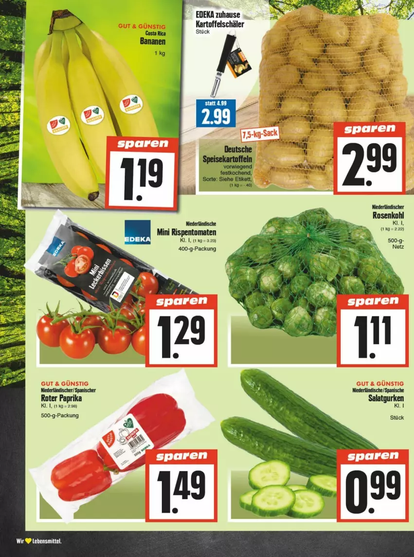 Aktueller Prospekt Edeka - Prospekte - von 21.09 bis 28.09.2024 - strona 4 - produkty: deka, kartoffel, lebensmittel, paprika, rispentomaten, rosen, Rosenkohl, tomate, tomaten